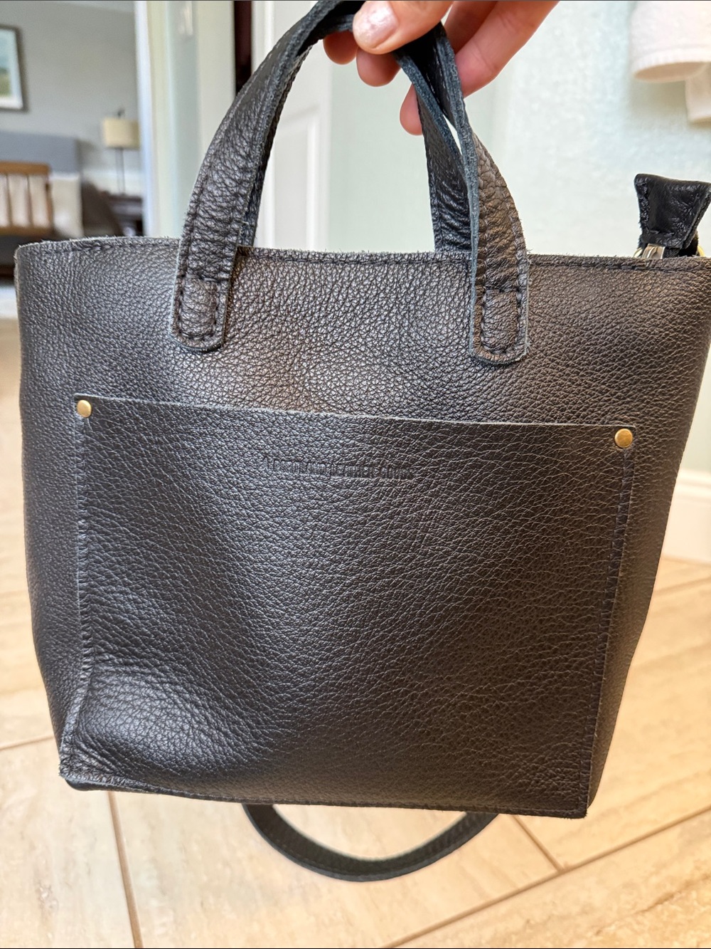 Portland Leather Goods Mini Zippered Crossbody Tote Pebbled - Picture 15 of 16